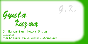 gyula kuzma business card